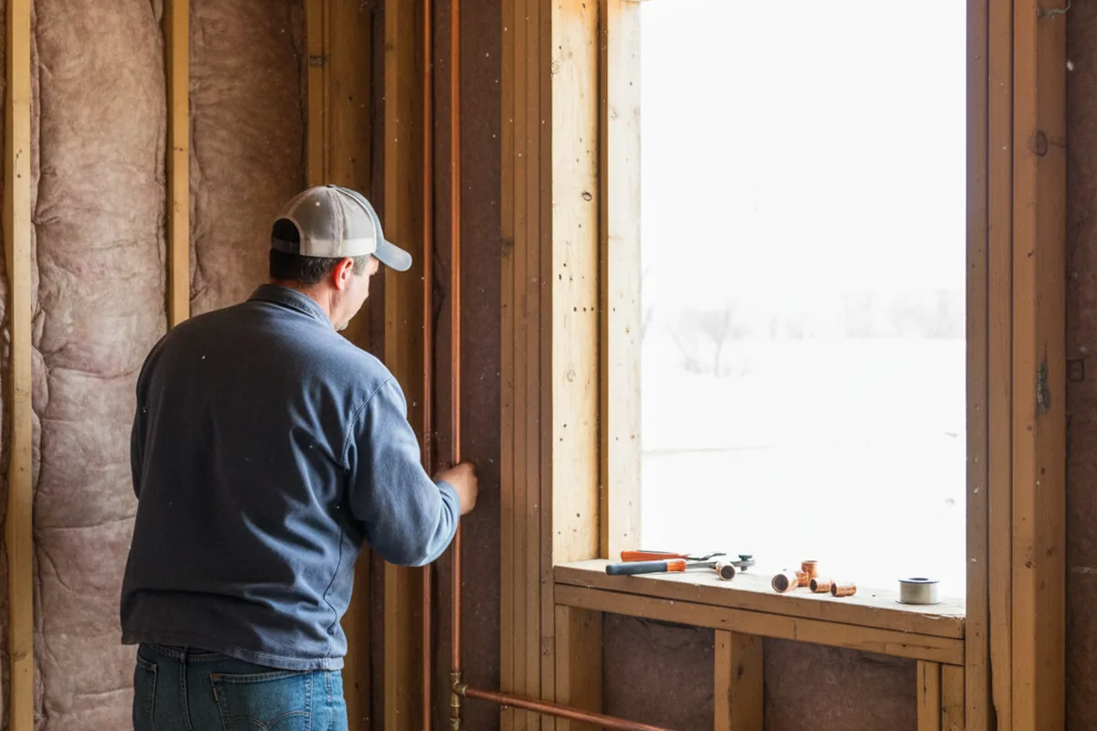 Licensed plumber running new copper supply lines in a Sun Valley home